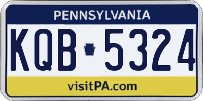 PA license plate KQB5324