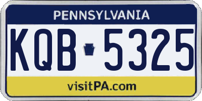 PA license plate KQB5325