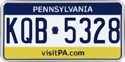 PA license plate KQB5328