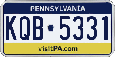 PA license plate KQB5331