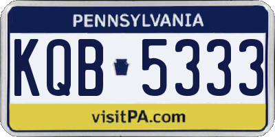 PA license plate KQB5333