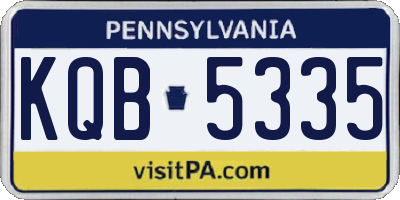 PA license plate KQB5335