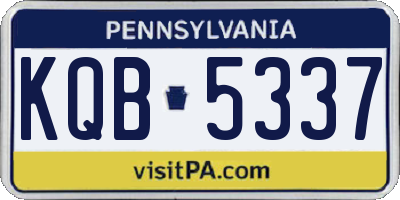 PA license plate KQB5337