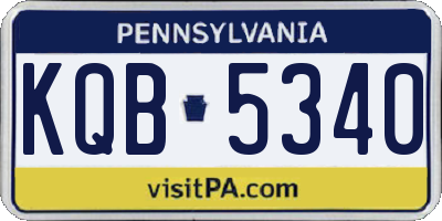 PA license plate KQB5340
