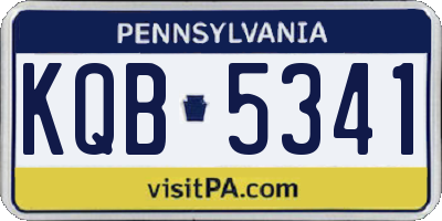 PA license plate KQB5341