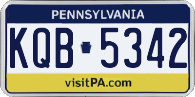 PA license plate KQB5342