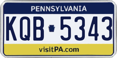 PA license plate KQB5343
