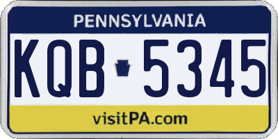 PA license plate KQB5345