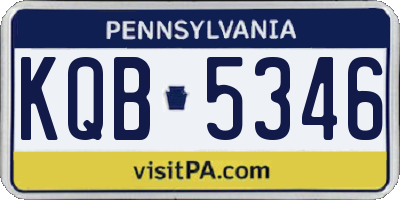 PA license plate KQB5346
