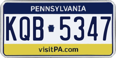 PA license plate KQB5347