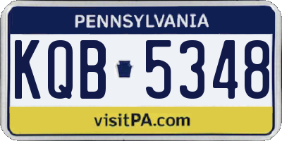 PA license plate KQB5348