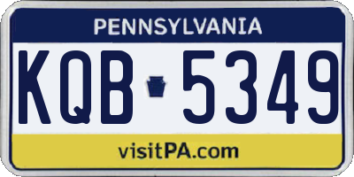 PA license plate KQB5349