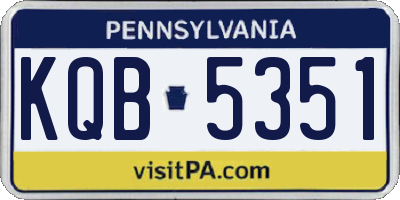 PA license plate KQB5351