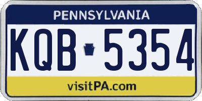 PA license plate KQB5354