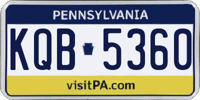 PA license plate KQB5360