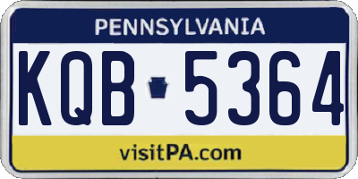 PA license plate KQB5364