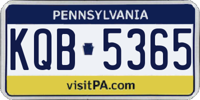 PA license plate KQB5365