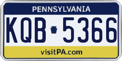 PA license plate KQB5366