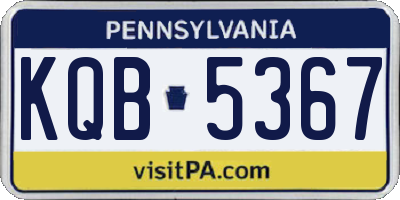 PA license plate KQB5367