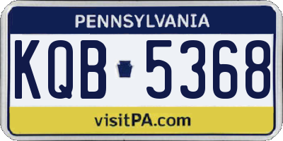PA license plate KQB5368