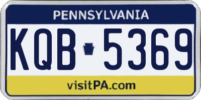 PA license plate KQB5369