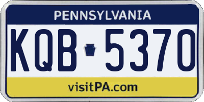 PA license plate KQB5370