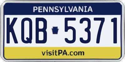 PA license plate KQB5371