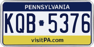 PA license plate KQB5376