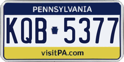 PA license plate KQB5377