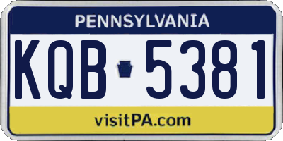 PA license plate KQB5381