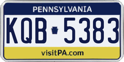 PA license plate KQB5383