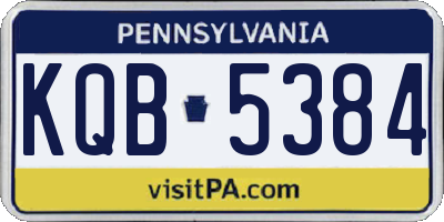 PA license plate KQB5384