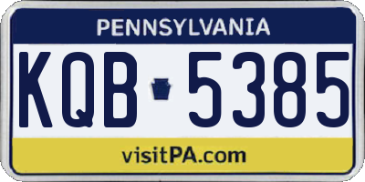 PA license plate KQB5385