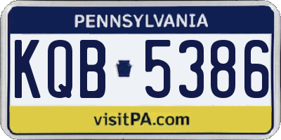 PA license plate KQB5386