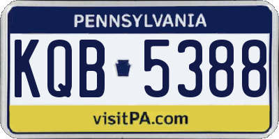 PA license plate KQB5388