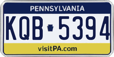 PA license plate KQB5394