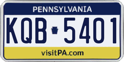 PA license plate KQB5401