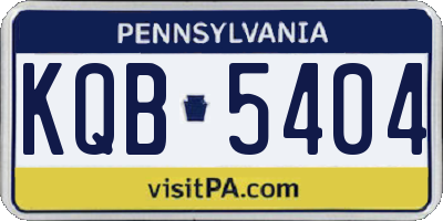 PA license plate KQB5404