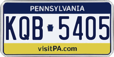 PA license plate KQB5405
