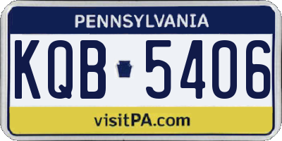 PA license plate KQB5406