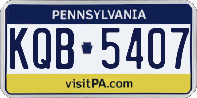 PA license plate KQB5407