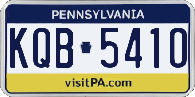 PA license plate KQB5410