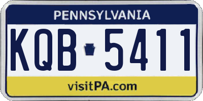PA license plate KQB5411