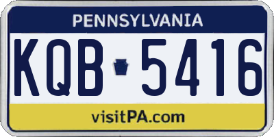 PA license plate KQB5416