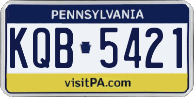 PA license plate KQB5421