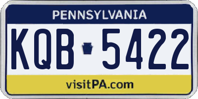 PA license plate KQB5422