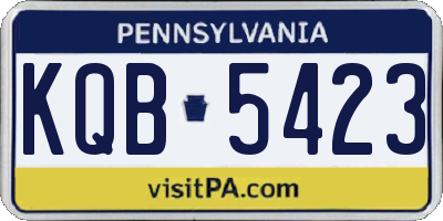 PA license plate KQB5423