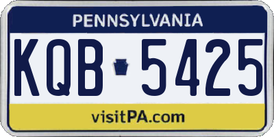PA license plate KQB5425