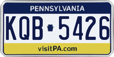 PA license plate KQB5426