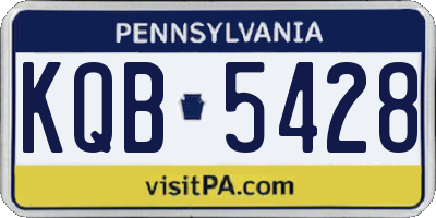 PA license plate KQB5428